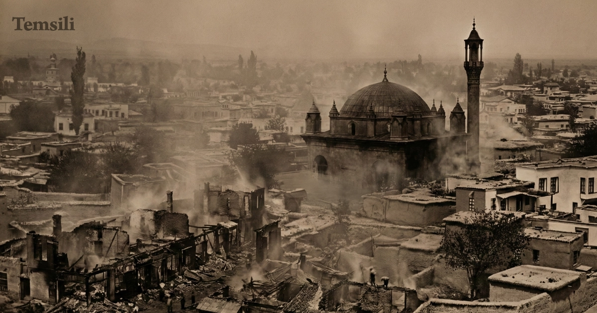 Alacahan'da Çarşı Yangını